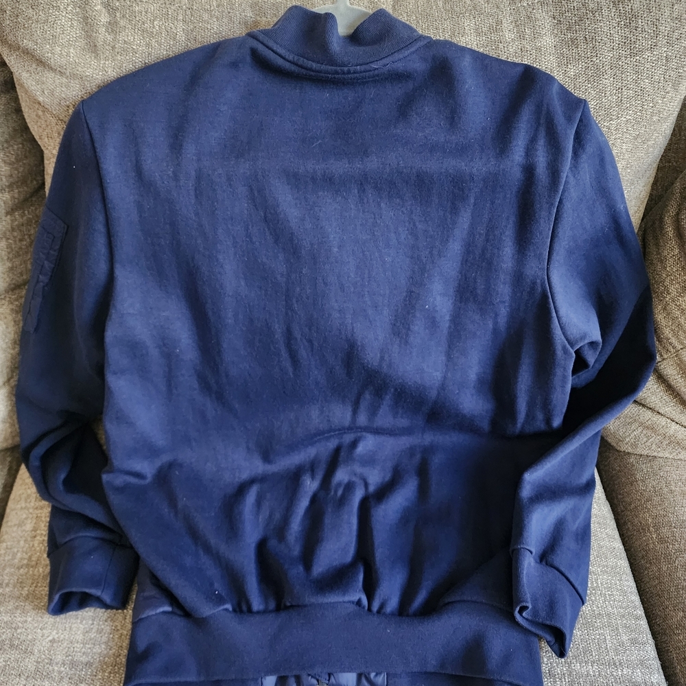 Polo Ralph Lauren Navy Performance Bomber Jacket Lightweight Logo Zip Front - Picture 5 of 9